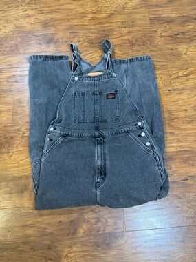 Levis Men’s Grey Denim Overalls Men’s Medium